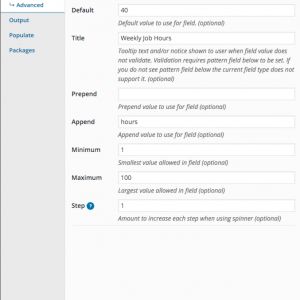 WP Job Manager Field Editor  Advanced Field Arguments Tab