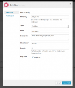 WP Job Manager Field Editor New Modal