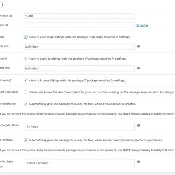 Packages Product Configuration