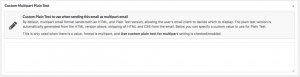 Custom multipart plaintext