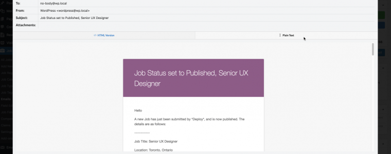 WP Job Manager Emails 2.7.0 – Email Preview, Nested/Conditional IF, PM and SQ plugin support, and more! WP Job Manager Emails Generate Preview Email