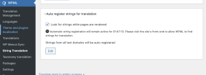 WPML String Translation Auto Register